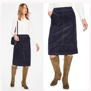 Boden Navy Midi Skirt